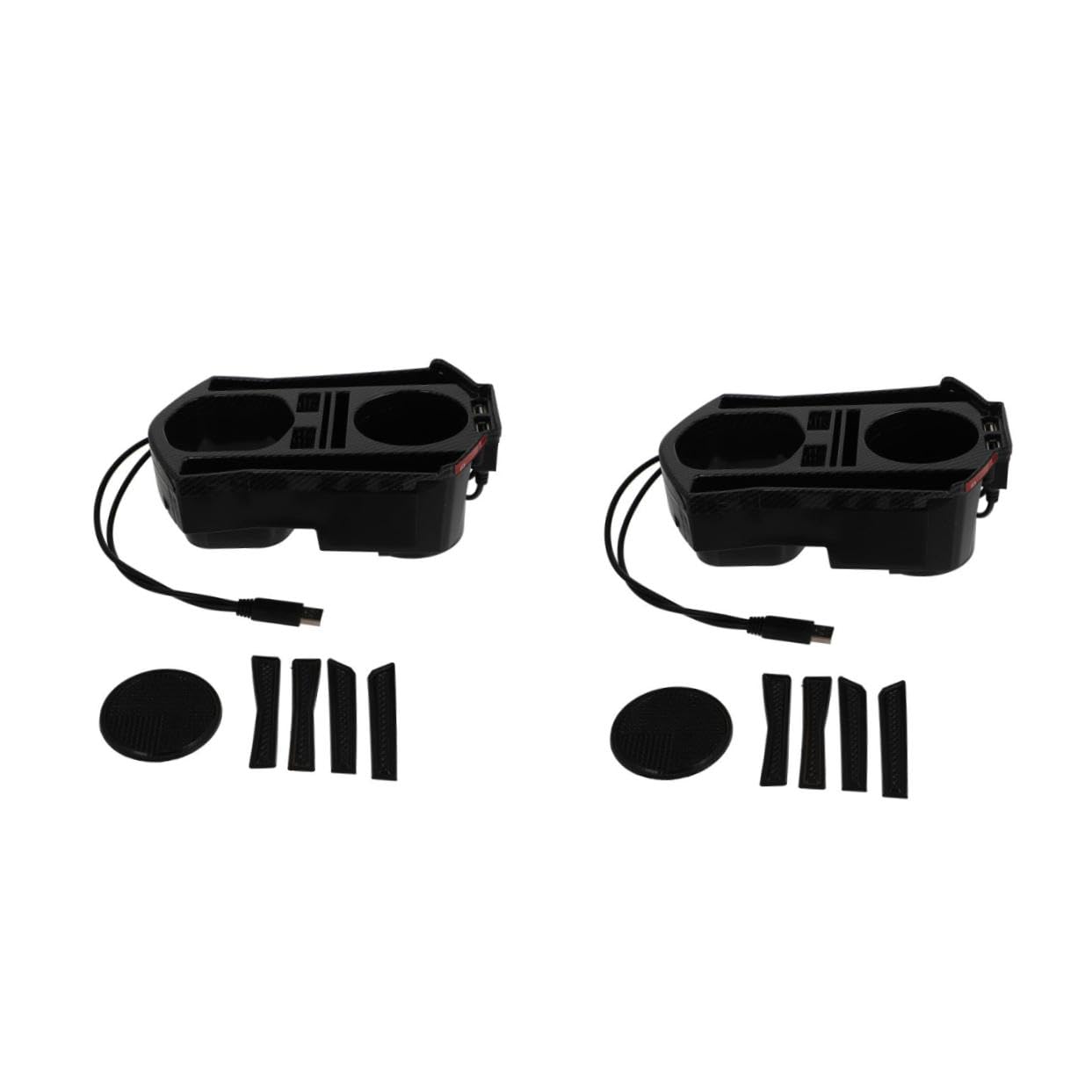2pezzi Organizer Per Console Centrale Auto Con Porta Usb Scatola Portaoggetti Per Bicchieri Contenitore Per Auto Design Compatto e Facile Da Installare Per Viaggi e Uso Quotidiano