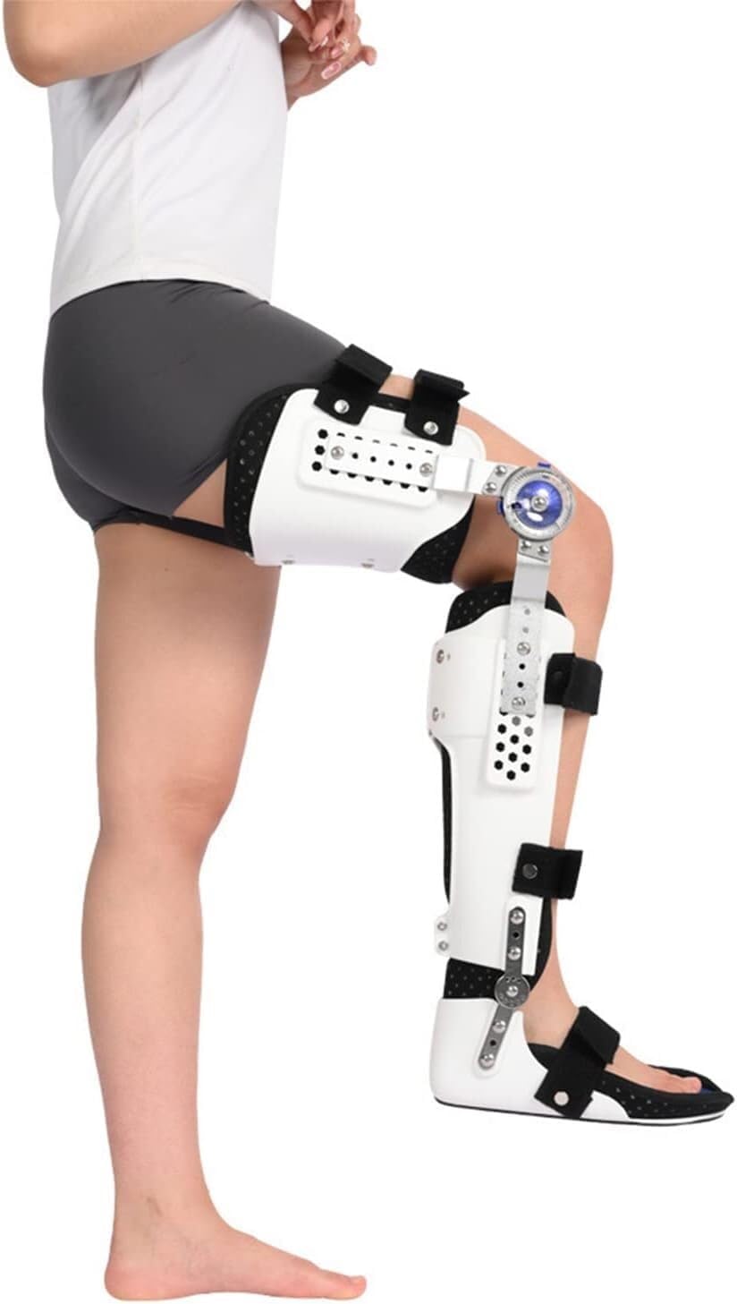 WDSOPK Hip Knee Ankle Foot Orthosis Braces, Knee Orthosis Support Joint Stabilizer, Adjustable Calf Ankle Foot Fixed Bracket, Leg Brace Articulated Hip Joint Fixation (Locking Left)