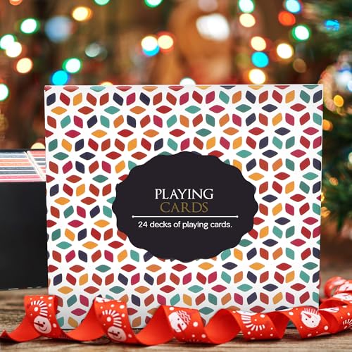 Image of Playing Cards Bulk,24 Decks of Cards,24 Pack Poker Cards Set,Standard Playing Cards with a Colorful Gift Box,Suitable Various Fun Card Games for Adults and Seniors, Holiday Presents