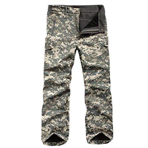 Coldstar - Coldstar Waterproof Tactical Military Army Combat Soft Shell Pants Camouflage Shark Skin Fleece Ling Outdoor Sports Camping Hiking Trousers (ACU, XL) - -5%