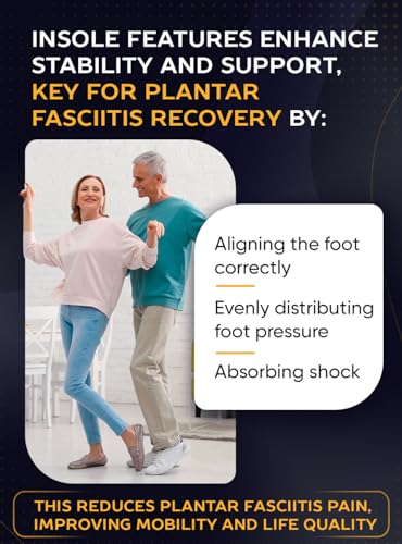 Image of CRUVHEAL Plantar Fasciitis Insoles Men High Arch Work Boot Insert, L