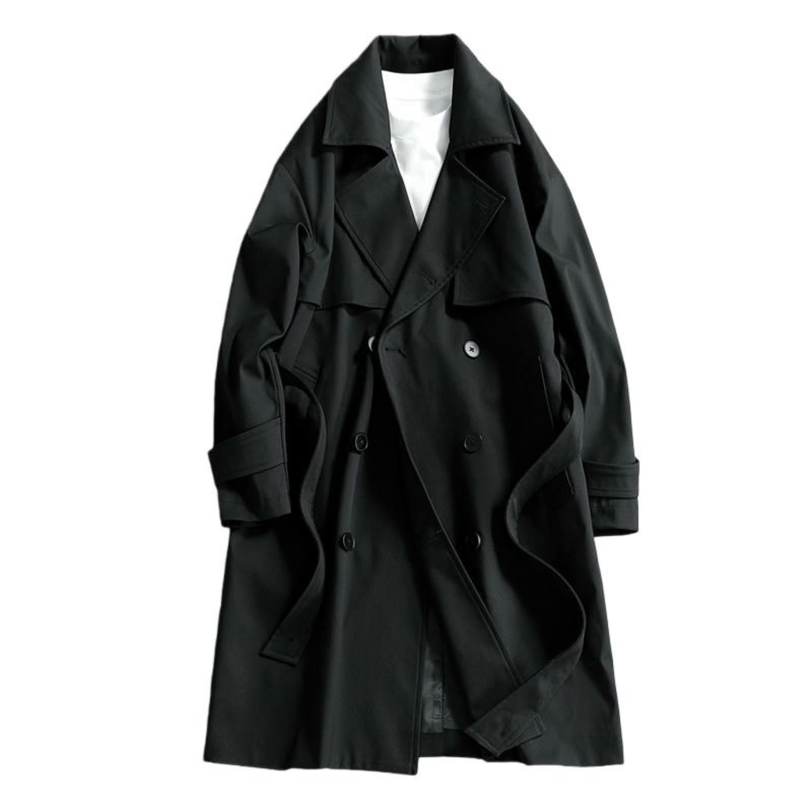 Gabardina de estilo coreano hombre abrigo largo abrigo de paño invierno 7