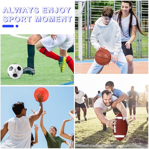 Lenwen 4 Pcs Sports Balls Set, Include Official Size Basketball Soccer Football Playground Ball Pump Equipment Bag for Teen Adult Christmas Ball Gifts - Image 6