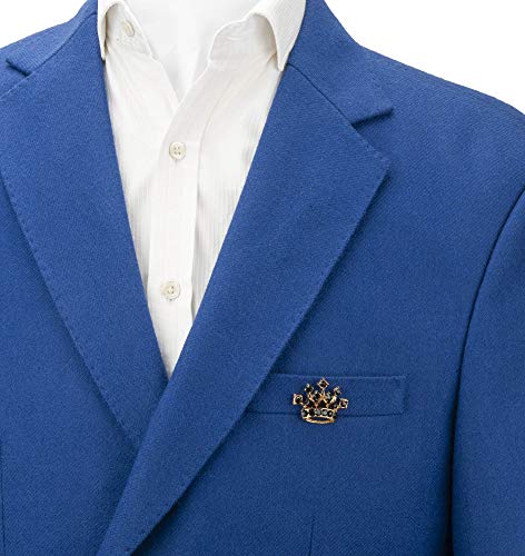Knighthood Golden Crown with Black Stone Detailing Lapel Pin Brooch Shirt Stud for Men3