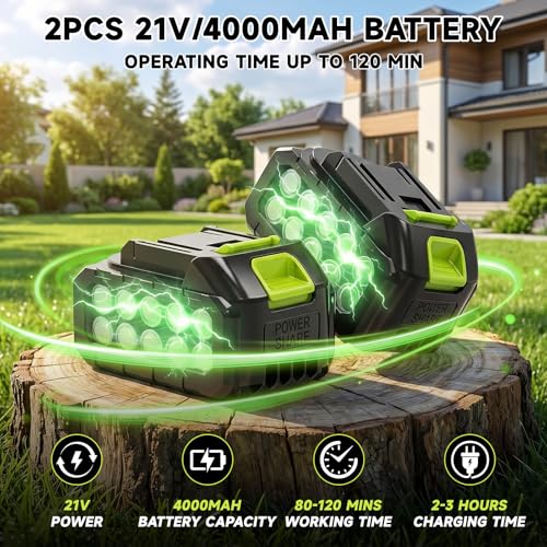 Image of 8 inch Cordless Pole Saw & Mini Chainsaw, Brushless Pole Saws For Tree Trimming with 360 Extension Pole, 16FT Max Reach & 2x Battery, Tool-Free Chain Tensioning, Electric Chainsaw for Branch Cutting