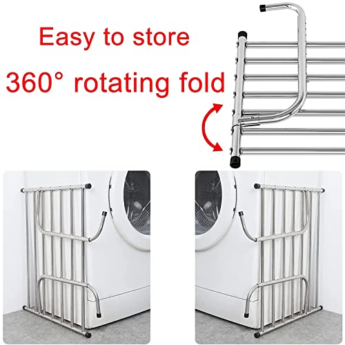 Étendoir à linge pliable et extensible en acier inoxydable pour balcon