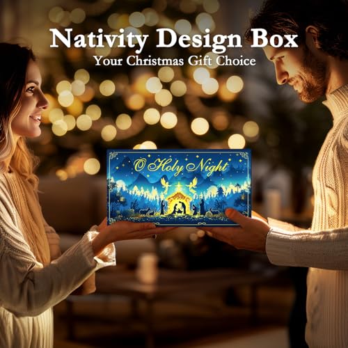 image for Homemory Flameless Christmas Nativity Scene Candles, Battery Operated 