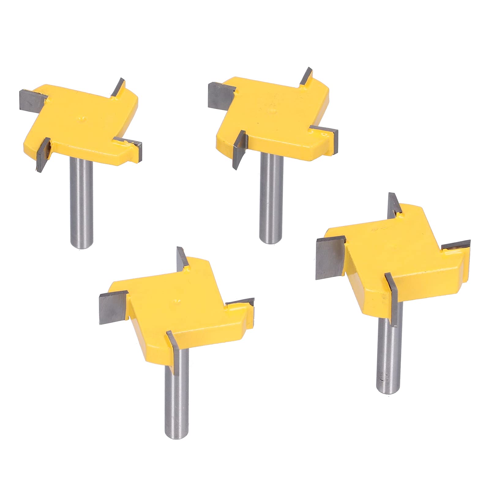 Punta per router da superficie, gambo da 1/4", a 4 flauti, con punta per spianare lastre; fresa CNC per lavorazione del legno, rivestita in PTFE, ideale per legno massello,