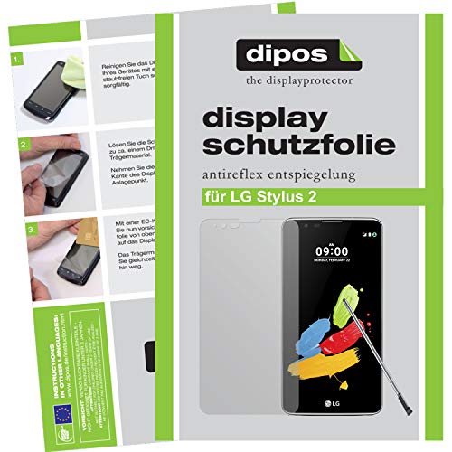 dipos – Protector de Pantalla Compatible con LG Stylus 2 (2 Unidades, antirreflectante), Mate