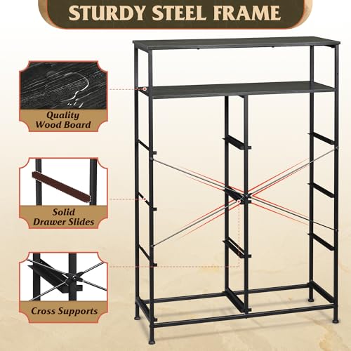 image for WLIVE Fabric Dresser for Bedroom with Open Shelves, Tall White Dresser