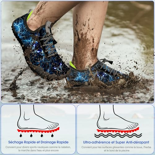 Image of Built-in Heel Grips Water Shoes for Kids Girls Boys Hiking Wide Barefoot Swim Beach Pool Big Kid