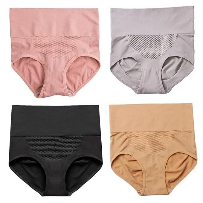 azcona impex Azcona Women's Seamless Spandex High Waist Tummy Control Hipster Panty (Free Size) (Pack of 1) Multicolour-picture-10