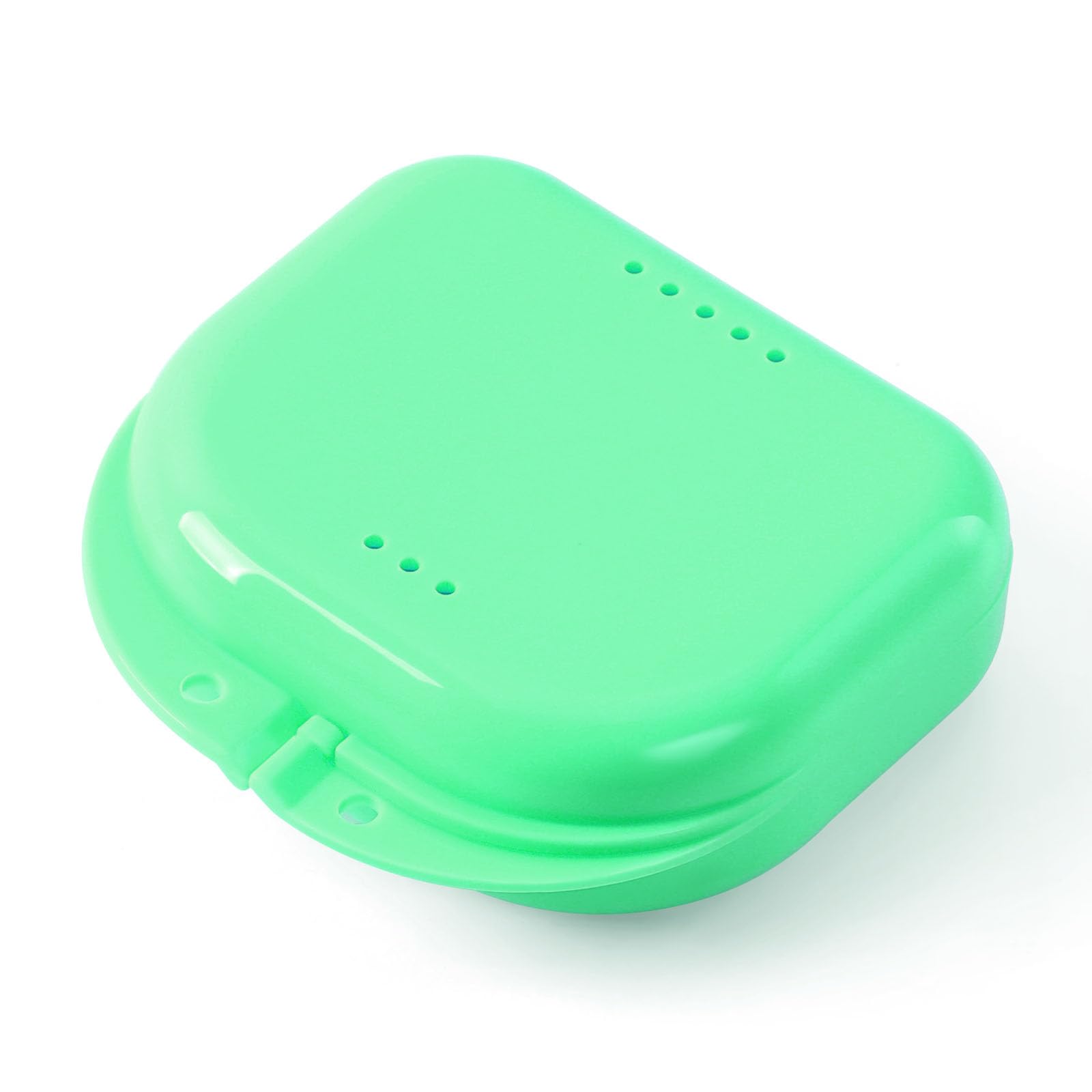 JMU Retainer Case with Vent Holes, Mouth Guard Case Dental Storage Container, Lime Green