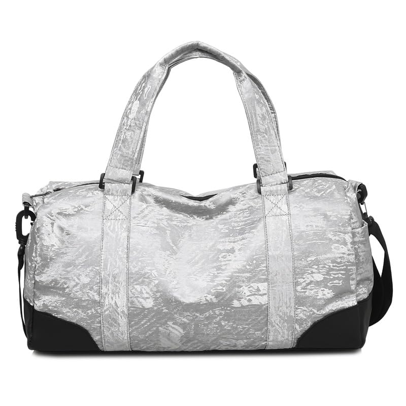 Fashionable travel bag, suitable for travel, vacation, fitness, sports, yoga, swimming and dancing, as a festival gift for both men and women (Grey)
