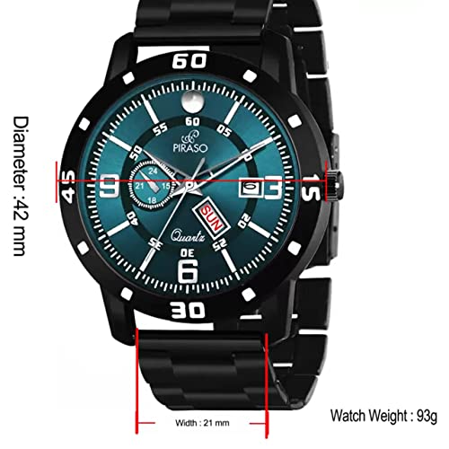 Image of PIRASO Analog Day and Date Working Display MESH Strap Watch for Men & Boys