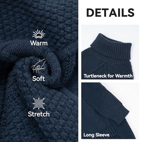 cyeollo 2XL Dog Sweater, Warm Stretchy Sweaters for Large Dogs Boy, Pullover Knitted Thermal Winter Big Dog Clothes with Sleeves, Turtleneck Pet Beagle Border Collie Apparel, Navy XXL - Image 4
