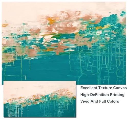 Peinture abstraite aquarelle bleu lac XINBAO sur toile premium 80x160 - 3