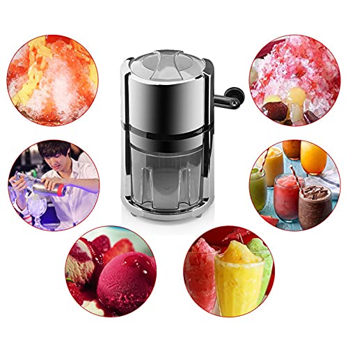 LTINN Handkurbel-Ice-Brecher, Cocktails, Ice-Creme, Smoothies, kalte SÄTZE, Verbraucher- und Handelsprodukte, Silbergrau… – Bild 3