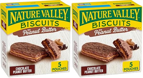 Image of Nature Valley Biscuit Sandwiches, Chocolate Peanut Butter Snacks, 5 ct, 6.75 OZ (Pack of 2)