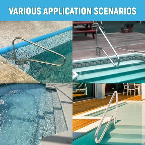 Baranda de piscina KUAFU de acero inoxidable 54"x35" miniatura 4