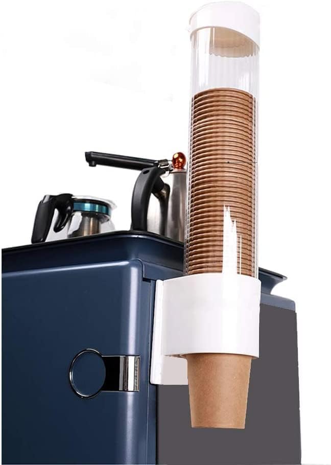 D-Dayons Wall Mounted Cup Dispenser, Self-Adhesive Paper Cup Holder, Multiple Installation Options, White 3