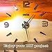 VANGOLD Large 3D Wall Clock DIY Wall Decoration Clock with Mirror Surface Sticker for Office Home Living Room Decor