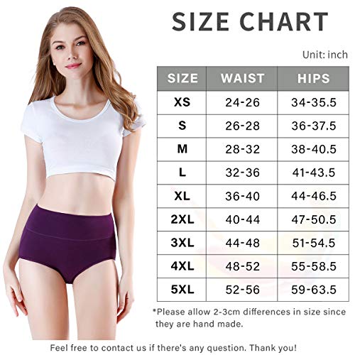 Image of wirarpa Women's Cotton Underwear High Waist Full Coverage Brief Panty Multipack