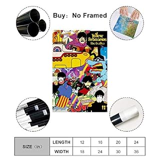 Hxinyi Beatles Yellow Submarine Toile Art Poster et Art Mural Impression Décoration Chambre de Famille Moderne Poster 50… - Les Beatles, Paul McCartney, John Lennon, RIngo Starr, George Harrison Hxinyi Beatles Yellow Submarine Toile Art Poster et Art Mural Impression Décoration Chambre de Famille Moderne Poster 50… – Image 2