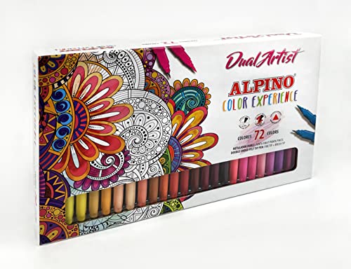 Rotulador Alpino Dual Artist Doble Punta Color Experience Estuche De 72 Unidades Colores Surtidos