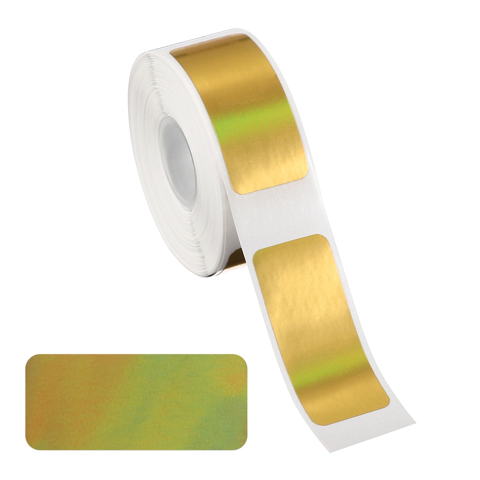 PATIKIL Holographic Thermal Label Stickers, 15x30mm Holographic Thermal Label Self Adhesive Print Paper Refill 230 Tape/Roll for Name Tag Barcode Address, Gold