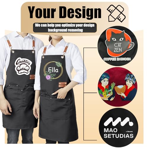 BeautyWill Personalized Custom Apron For Men Women Kitchen Cooking Aprons Customized with Pockets Name Text Logo Picture - Image 4
