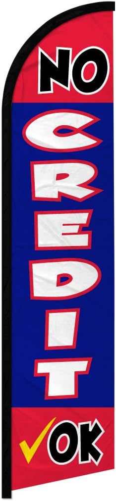 Infinity Republic - No Credit OK Windless Full Sleeve Banner Swooper Flag - Perfect for Businesses, Dealerships, Property Management, Loan Offices, etc!