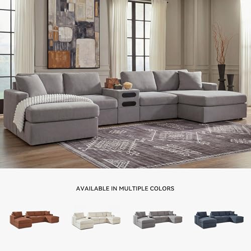 Image of Signature Design by Ashley Modular Sectional Sofa with Audio Console