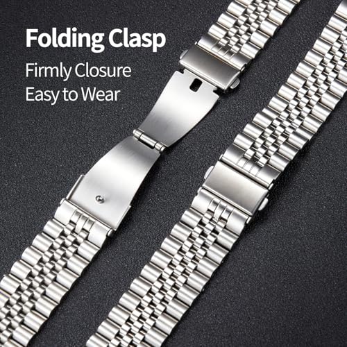 Image of BINLUN Stainless Steel Watch Band Replacement Metal Watch Straps for Men and Women 20mm /22mm /24mm