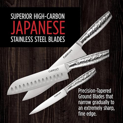 Cuisinart 15-Piece Couteau japonais ensemble de blocs, acier inoxydable, finition à la main (HHC-15AMC)