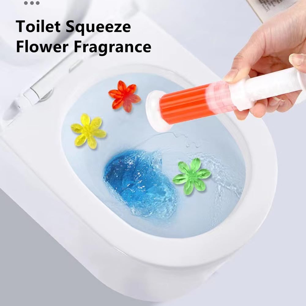 Toilet Gel Stamp, 3 Pack/36 Toilet Stamps,Toilet Bowl Stamp Gel, Toilet Gel Refills, Toilet Refresh Flower Scent Gel, Includes Dispenser and Gel, 3 Pack/set Last for a Month and a Half
