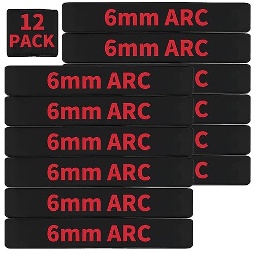 12 Pack Miaozhun 6mm ARC Magazine Marking Bands 6mm ARC Magazine Ammo Caliber Identification Bands (Black-Red)