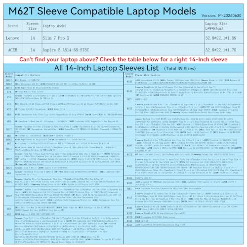 Image of Smatree M62T Hard Protective 14 inch Laptop Sleeve Case for Lenovo /ACER | Compatible for Lenovo Slim 7 Pro X, for ACER Aspire 5 A514-55-578C (X8254T)