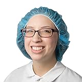 UltraSource Disposable Hair Net/Bouffant Cap, Latex Free, Blue, 24