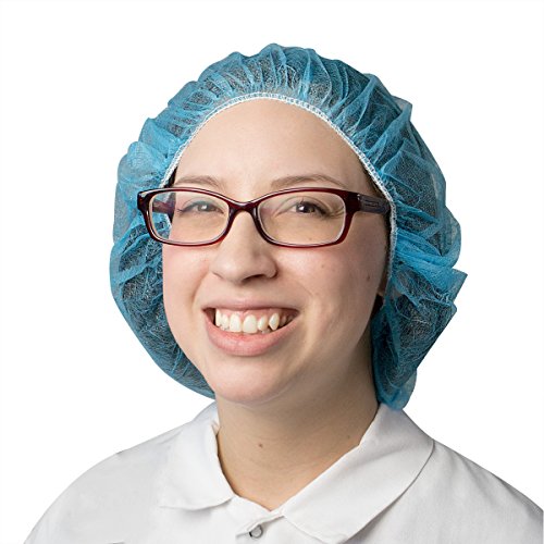 UltraSource Disposable Hair Net/Bouffant Cap, Latex Free, Blue, 24