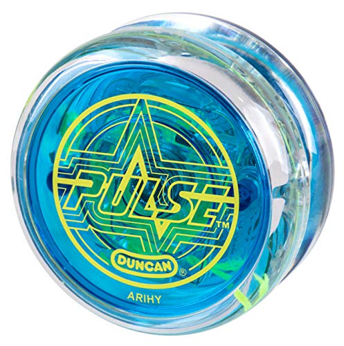 duncan toys pulse led light-up yo-yo intermediate level yo-yo with ball bearing axle and led lights clearblue
