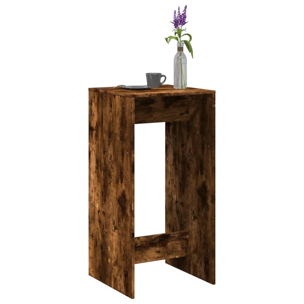 Tavolo da Bar Rovere Fumo 51x50x103,5 cm in Truciolato | Tavolo alto salvaspazio per cucina e soggiorno, ideale per aperitivi in compagnia e pasti veloci in ambienti interni.