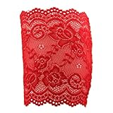 Boot Cuffs for Women Fashion Stretch Laced Leg Warmers Socks Topper Cuff for Women (red)