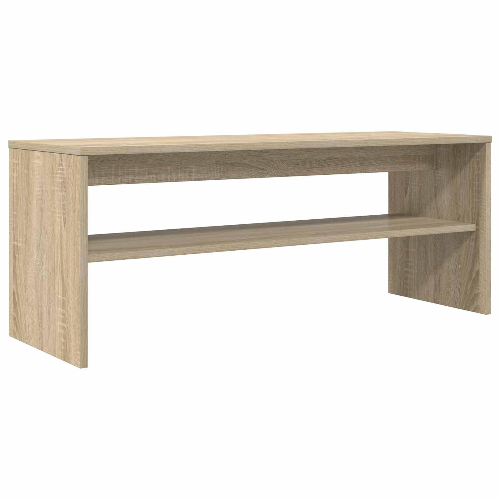 Hothingwell TV-Möbel Eiche Sonoma 100 x 35 x 40 cm Holz Ingenierie | Integrierte Regale, modernes Design, Reinigung mit feuchtem Tuch, für Wohnzimmer