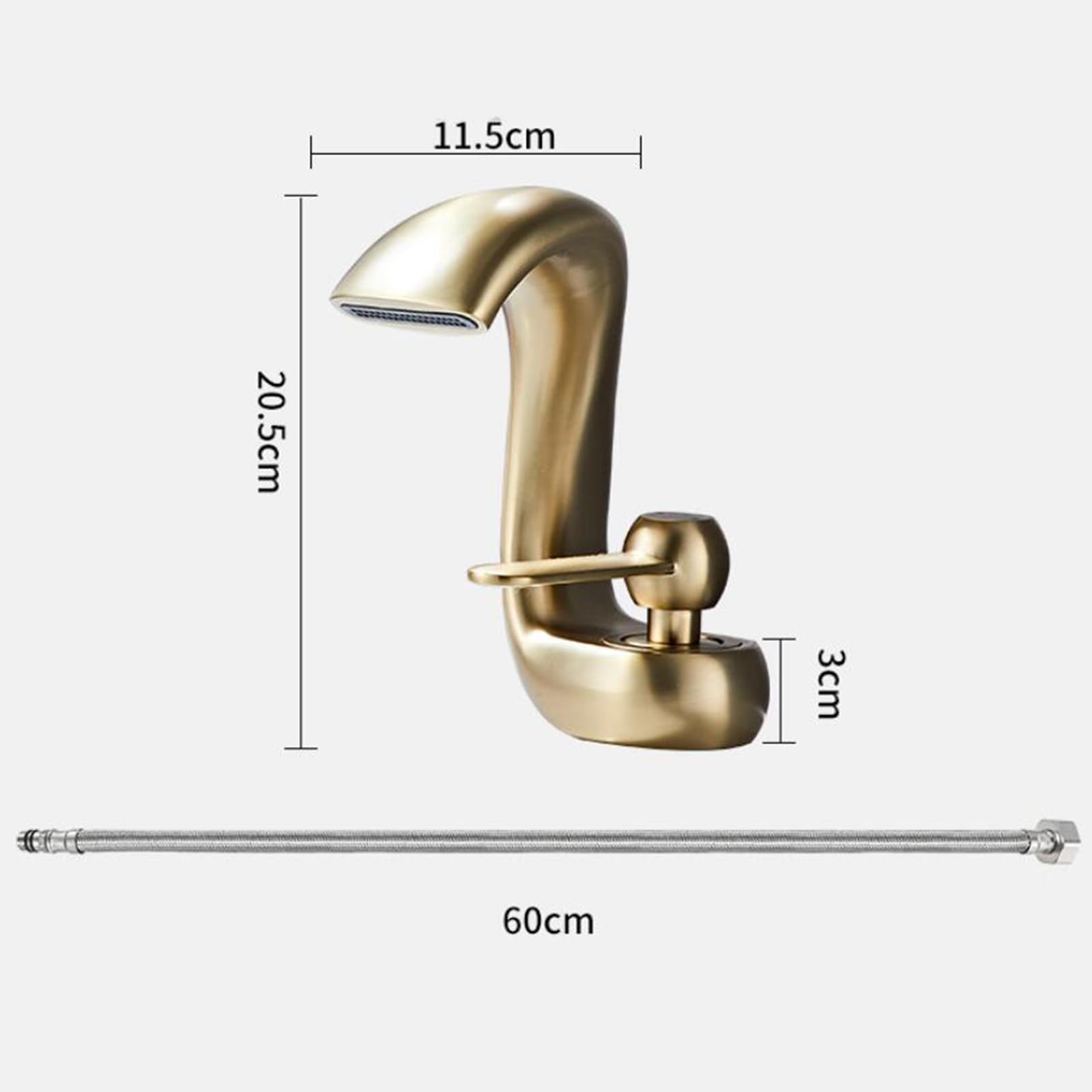 BiaoTeng Robinet Lavabo Cascade Or Trou Unique Chaud Et Froid