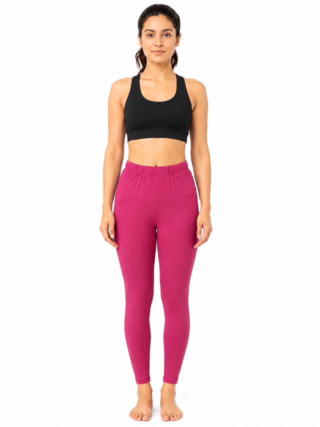 Women's High-Waist Cotton Blend Stretch Leggings Ankle Length-picture-20