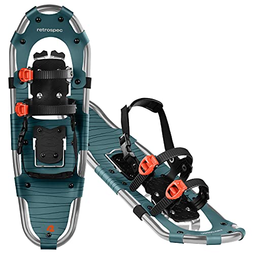 Image of Retrospec Drifter Snowshoes for Women & Men - Lightweight Aluminum Frame Snow Shoes with Double Ratchet Binding System, Heel Lifts & Carry Bag for All Terrain Hiking & Winter Sports