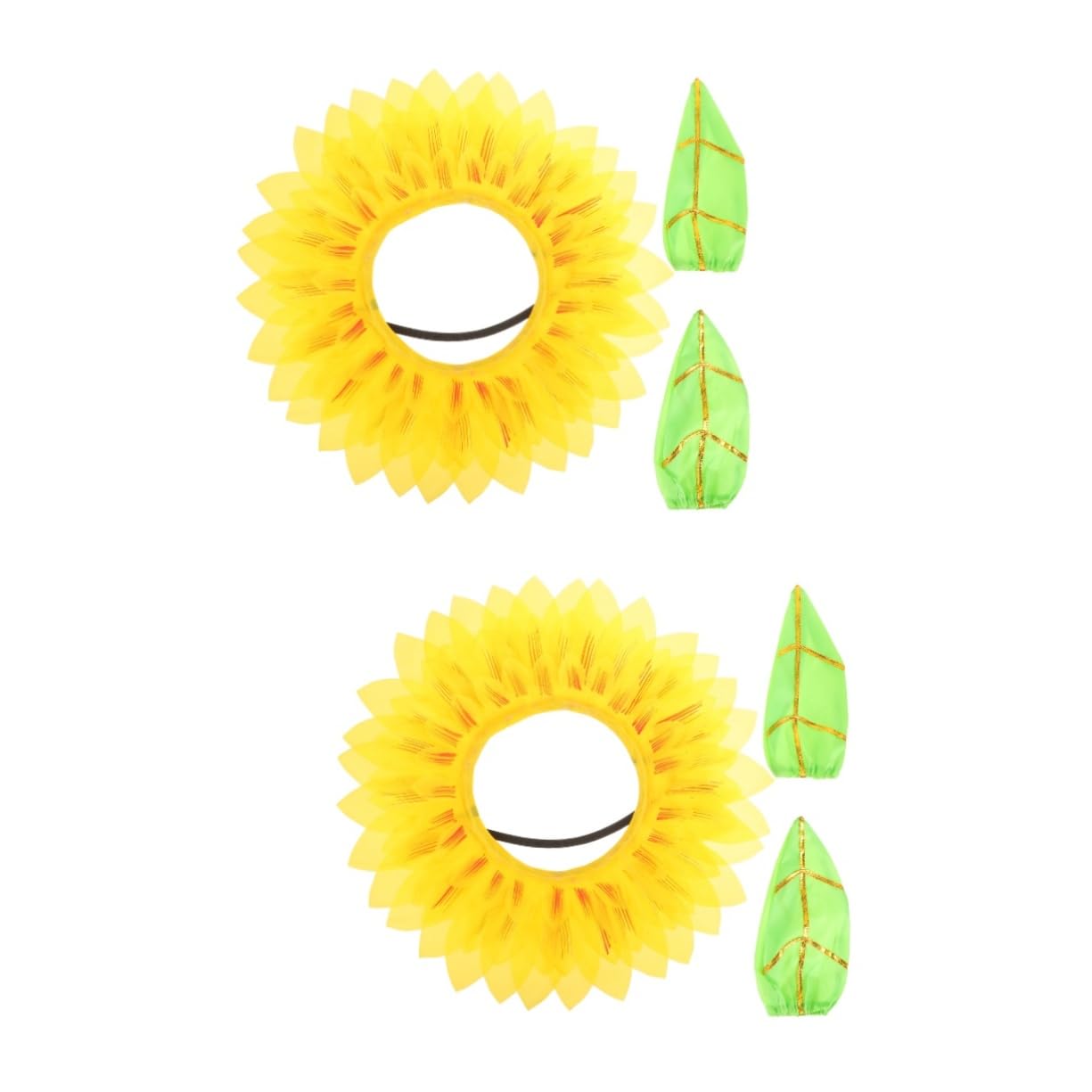 DOITOOL 2juegos Diadema De Flores De Girasol Divertida Para Disfraces y Fiestas Accesorios De Carnaval Para Mascotas Guantes Para Halloween y Bodas