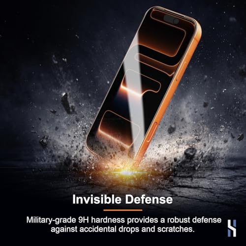Image of Tempered Glass for iPhone 17 Pro Max Military Grade 9H Screen Guard, Anti-Scratch, Shatterproof, Edge-to-Edge Full Coverage - Black Border