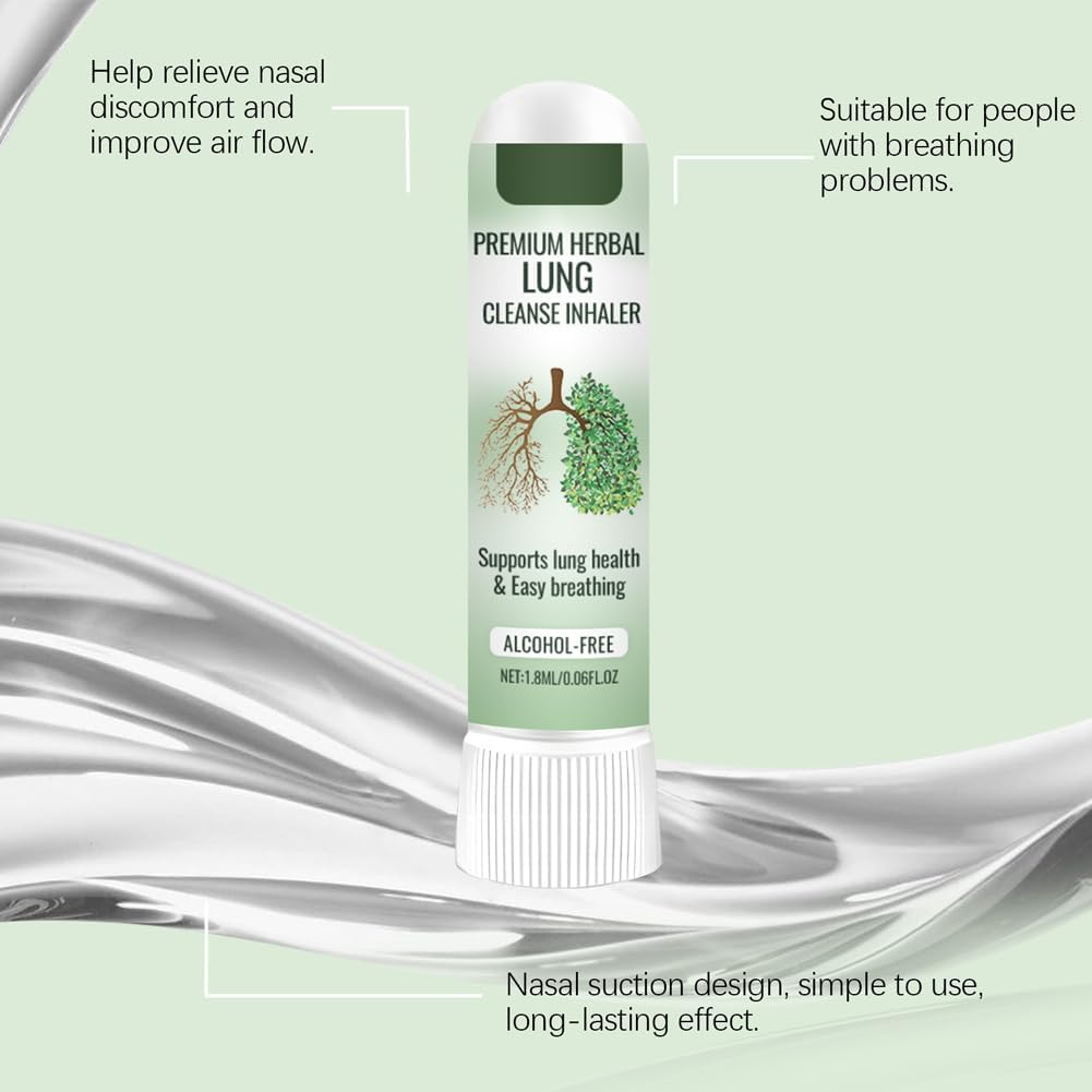 Inalatore nasale portatile a base di erbe, spray per la pulizia dei polmoni, per migliorare la respirazione e rinfrescare l'aria orale